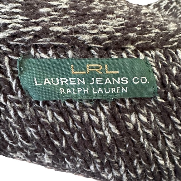 LRL Lauren Jeans Womens Full Front Zip Knit Jacket with Faux Leather Sleeve - Picture 8 of 16